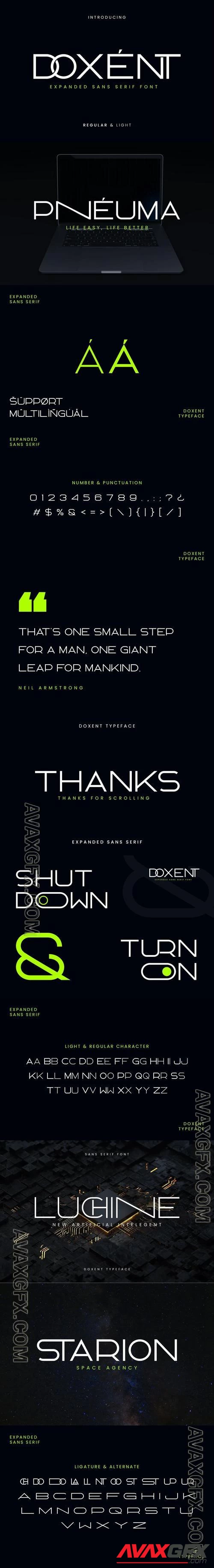 Doxent Expanded Sans Serif Font FASV25K