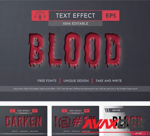 Blood - Editable Text Effect - 58617935