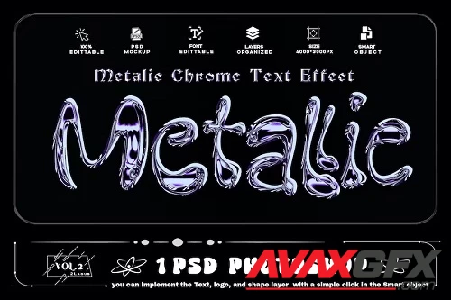 Metallic Chrome Text Effect PSD - UGNVETH