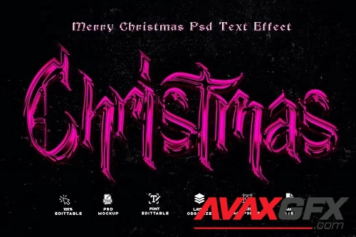 Merry Christmas PSD Tesxt Effect - 5L33DTX