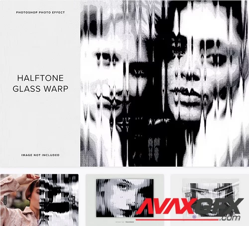 Halftone Glass PSD Photo Effect - B7G3LWM