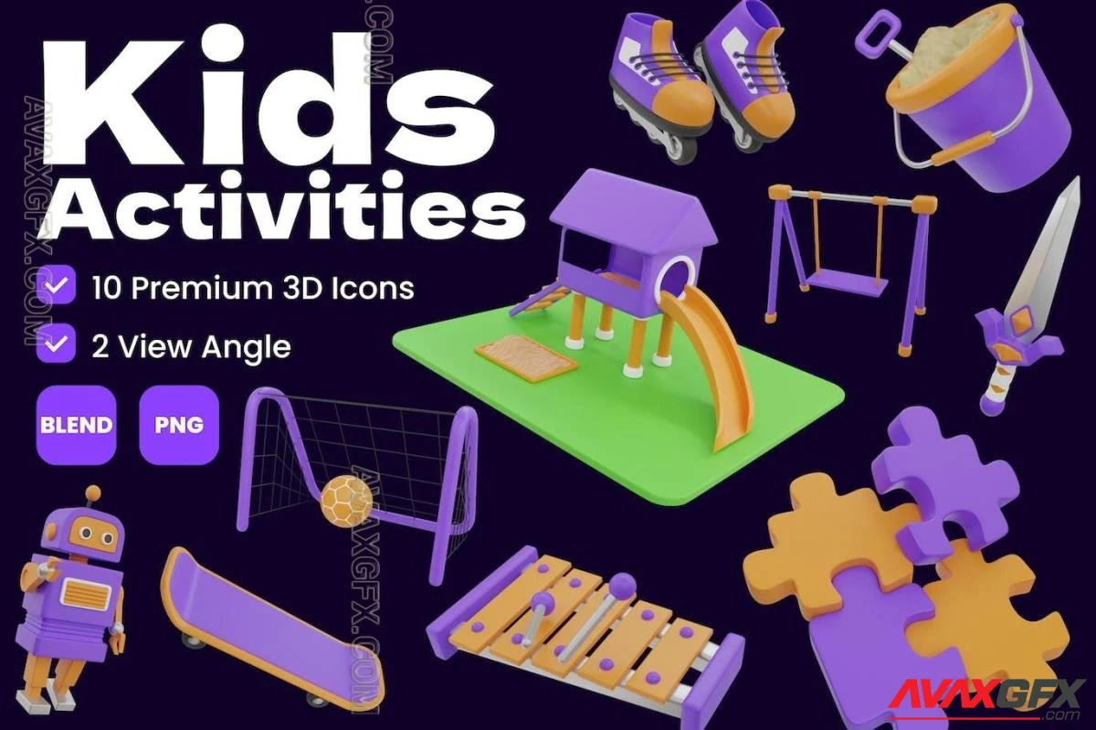 Kids Activities 3D Icon