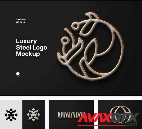 Luxury 3D Steel Logo Mockup - 91568401