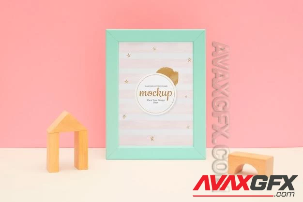 baby milestone frame mockup design 84418303