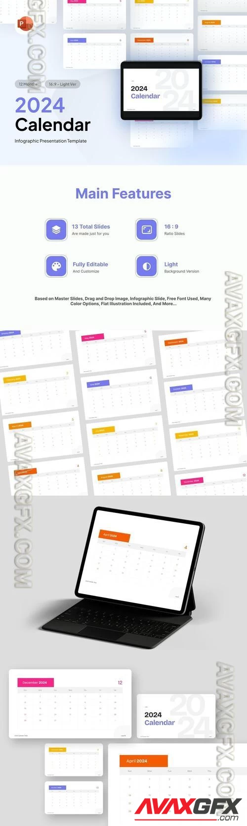 2024 Calendar PowerPoint Template