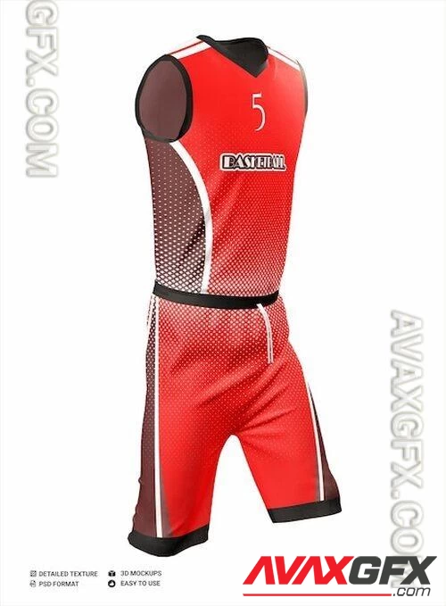 Basketball jersey and vcollar pants mockup PSD