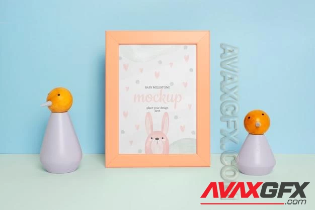 baby milestone frame mockup design 84418295