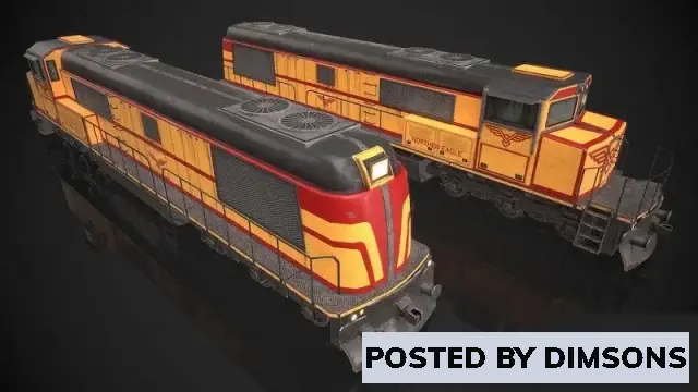 Trains American Locomotive - 3D Model