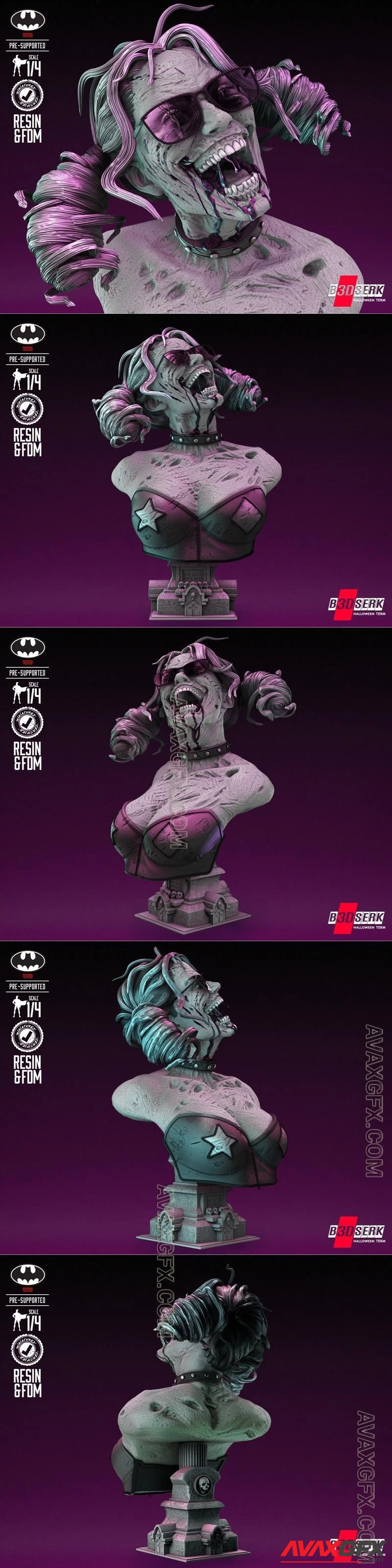 B3DSERK - Harley Queen Zombie Bust