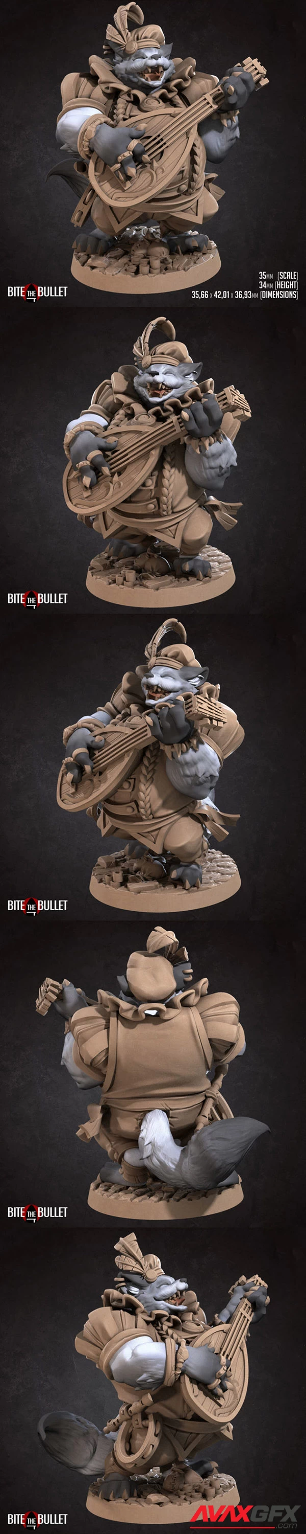 Bite the Bullet – Dandier the Foxfolk Bard – 3D Print