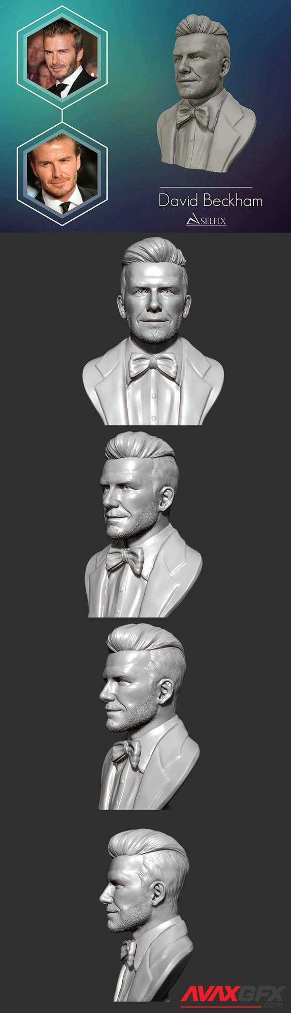 David Beckham English footballer 3D Sculpture 3D Print