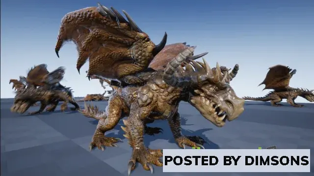 Unreal Engine Characters ELEMENTAL DRAGONS PACK v4.15-4.27, 5.0-5.3