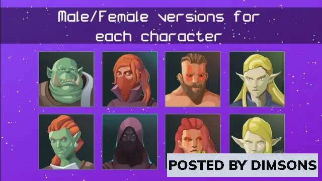 Unreal Engine 2D Assets Hand Painted Character Avatar Icons - Fantasy v4.15-4.27, 5.0-5.3