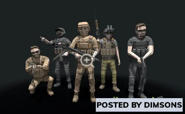 Unreal Engine Characters Low Poly - Soldiers v4.24-4.27, 5.0-5.3