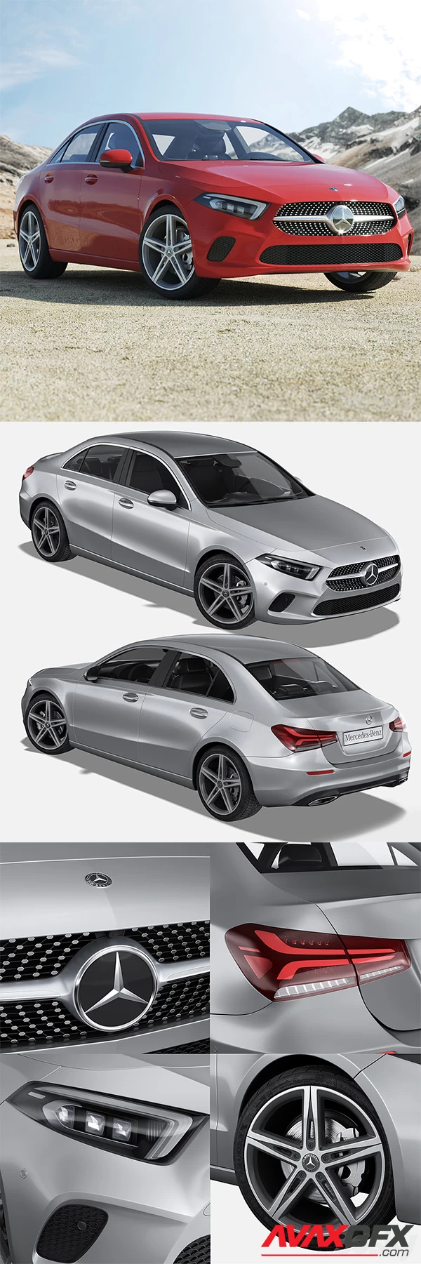 Mercedes-Benz A-Class IV W177 Sedan 3D Model