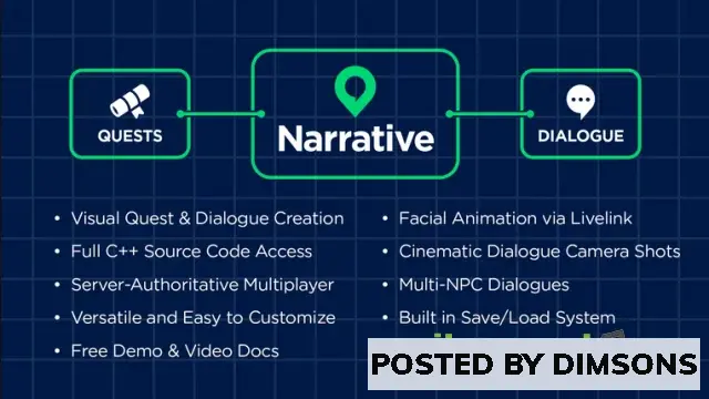 Unreal Engine Code Plugins Narrative 3 - Node Based Quests and Dialogue v5.2