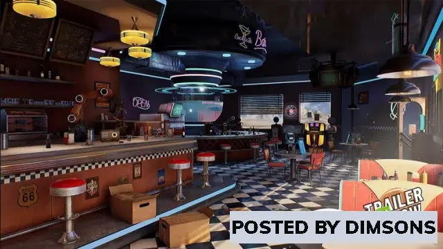 Unreal Engine Environments Restaurant - American Restaurant - Cafe - Diner Environment v4.25-4.27...