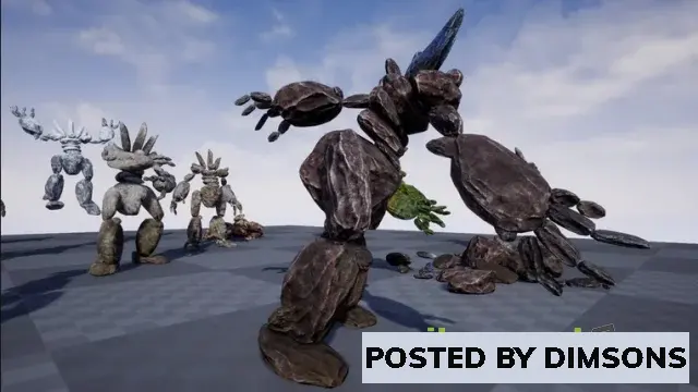 Unreal Engine Characters Rock Monster Pack - Fantasy RPG PBR v4.24-4.27, 5.0-5.2