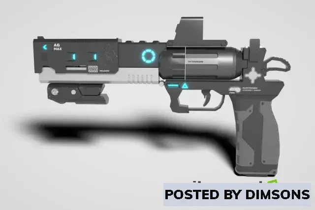 Unity 3D-Models Sci-fi Revolver A6 v1.1