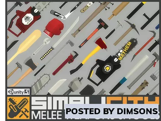 Unity 3D-Models SimpliCity Melee Weapons & Tools v1.01