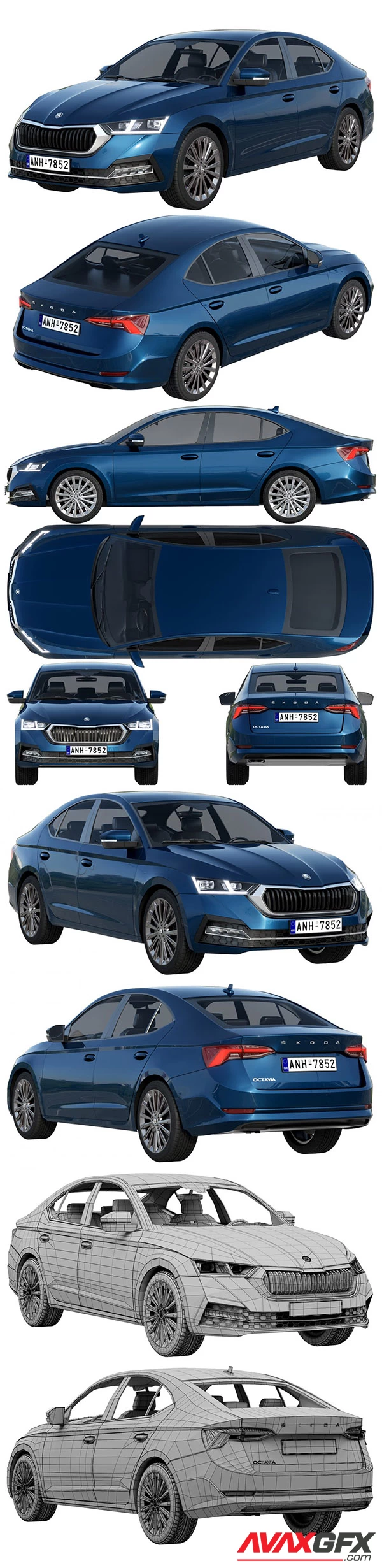 Skoda Octavia 2020 3D Model