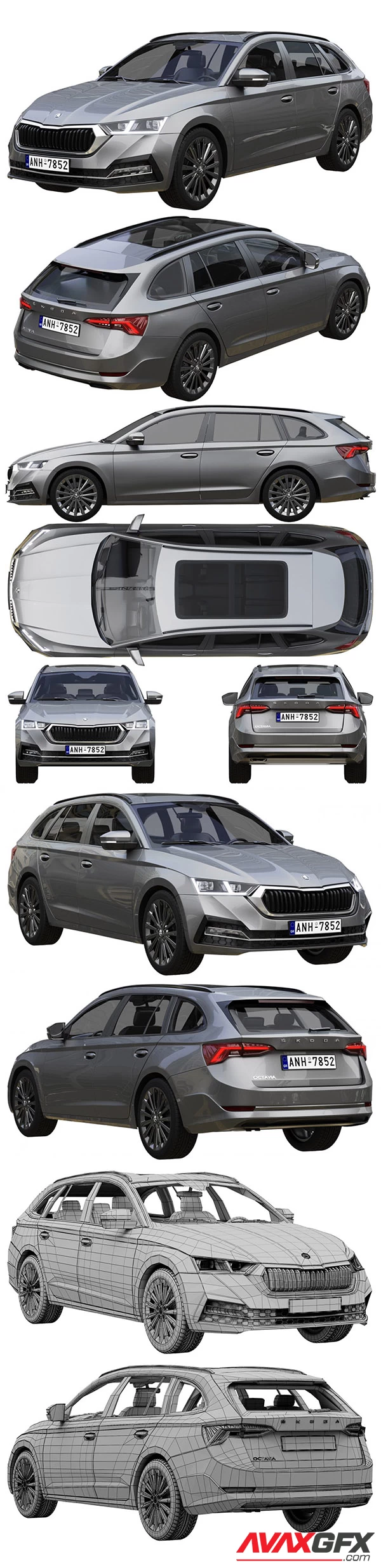 Skoda Octavia Combi 2020 3D Model