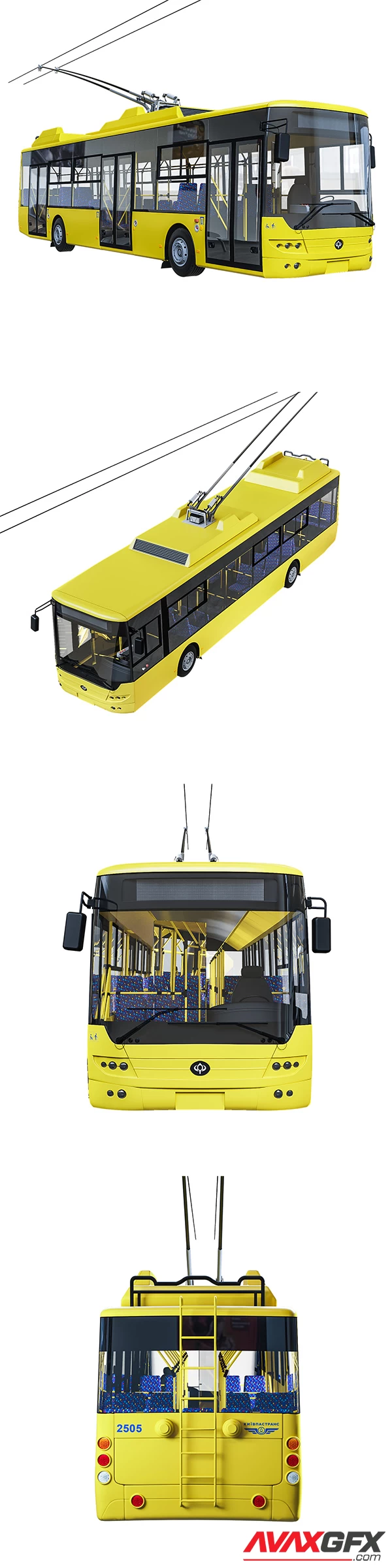 Trolley Bus 3D Model