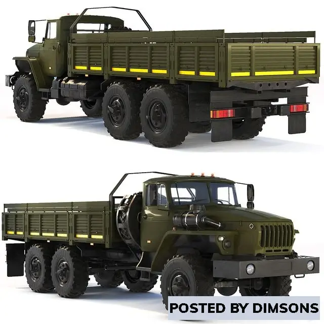 Vehicles, cars Ural 4320-0911 flatbed body 2015 - 3D Model