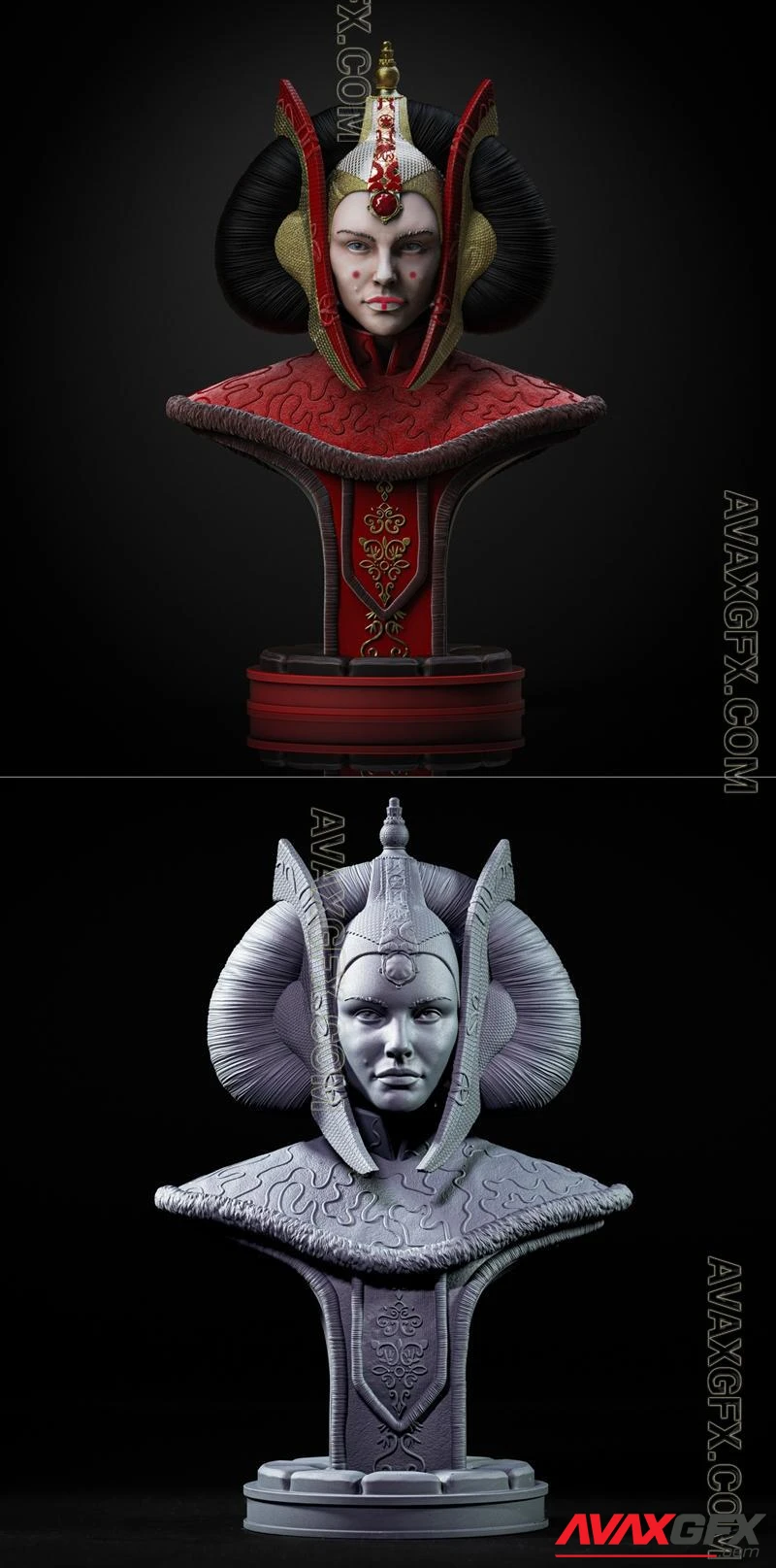 Queen Amidala - STL 3D Model