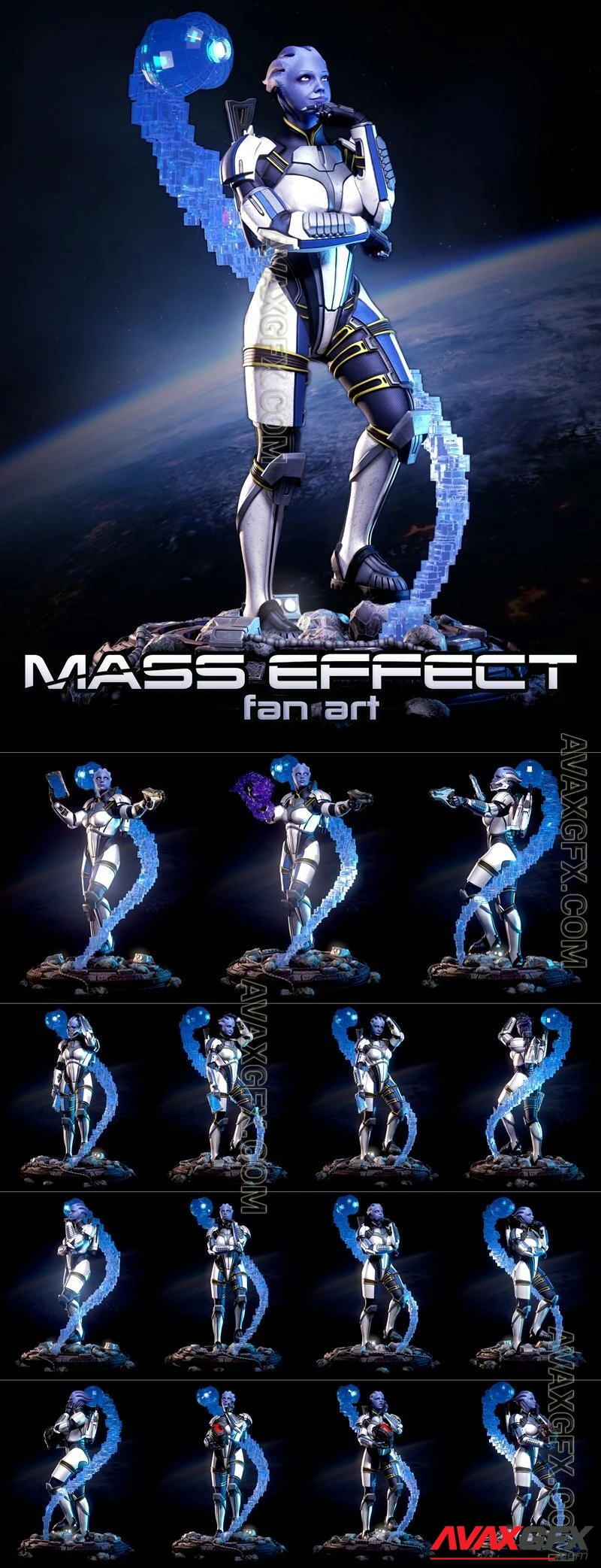 Mass Effect Fanart - Liara TSoni - STL 3D Model