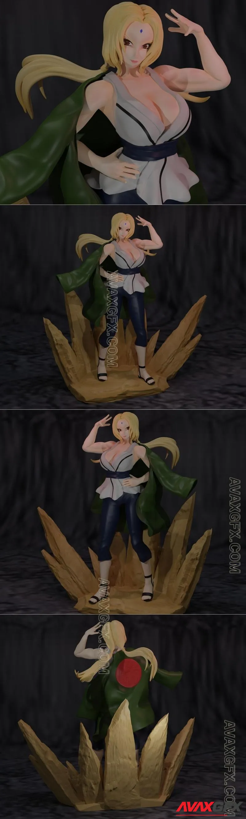 Tsunade Muscle figure naruto - STL 3D Model