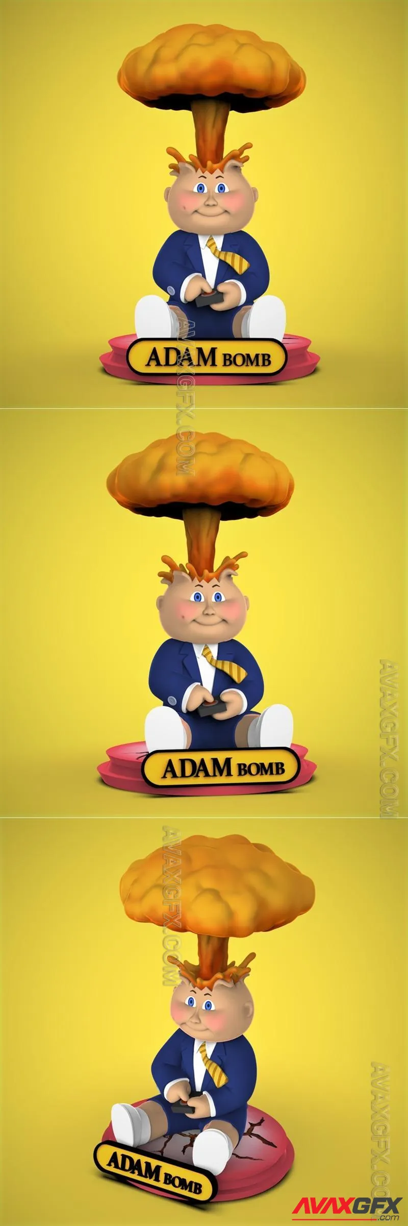 Garbage Pail Kids- Adam Bomb - STL 3D Model