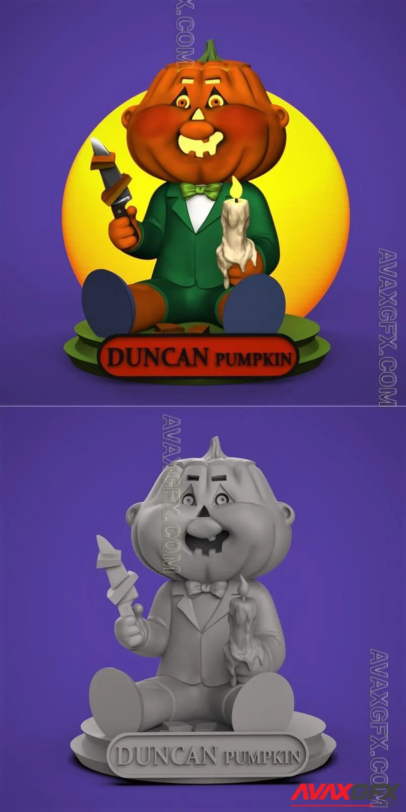 Garbage Pail Kids - Duncan Pumpkin - STL 3D Model