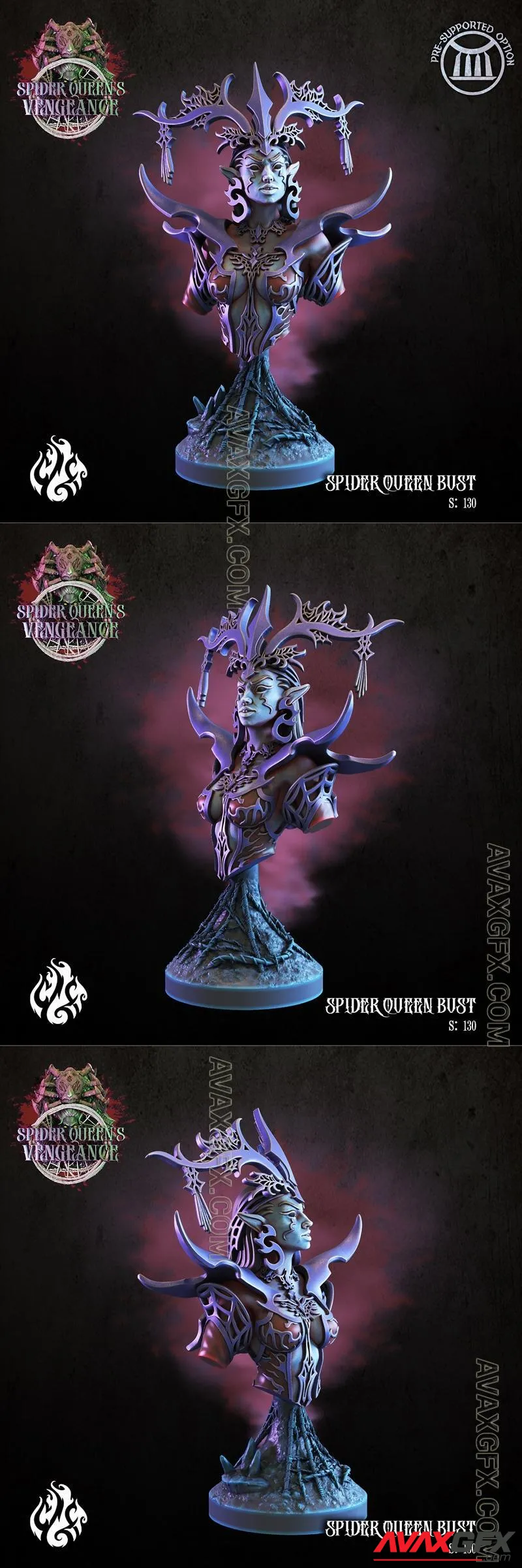 Spider Queen Bust - STL 3D Model