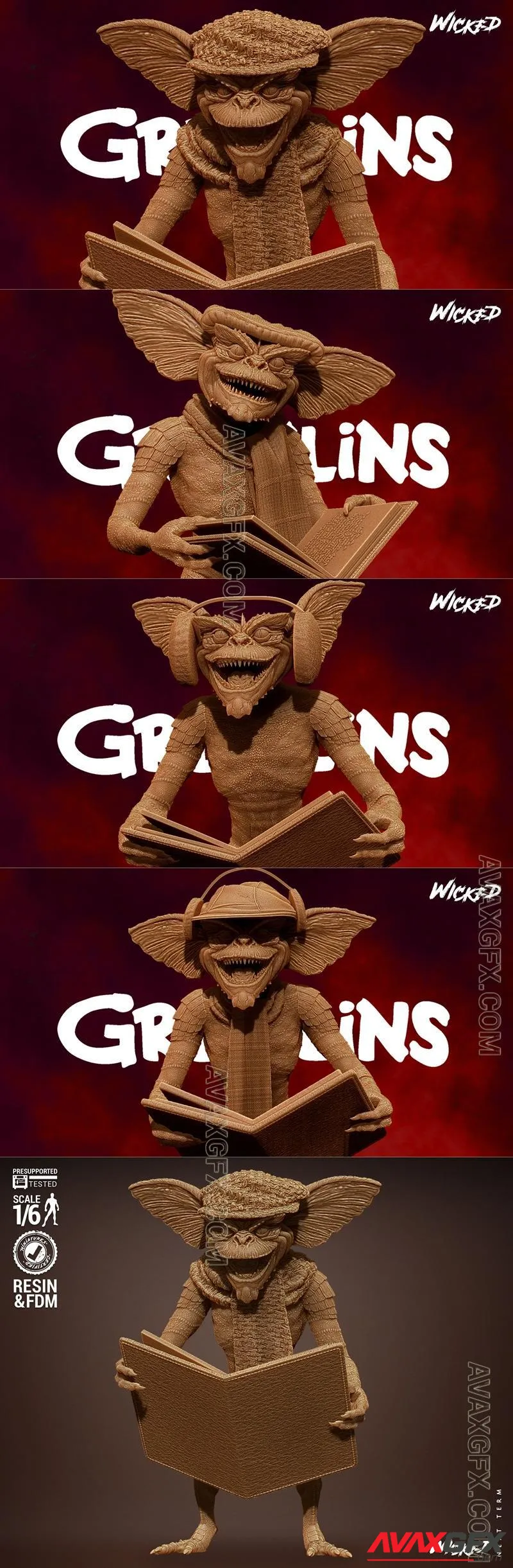 Wicked - Gremlins Carols Sculpture - STL 3D Model