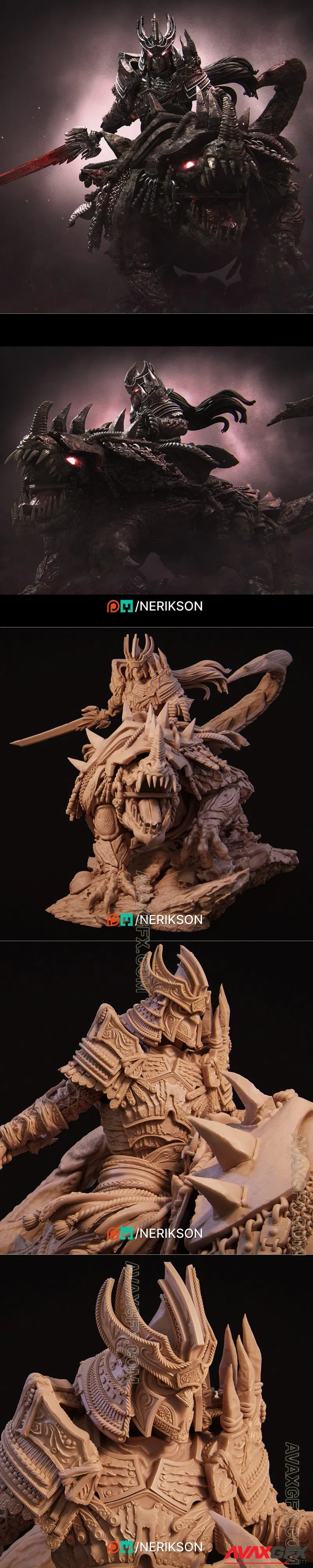 Nerikson - Four Horseman War montado - STL 3D Model