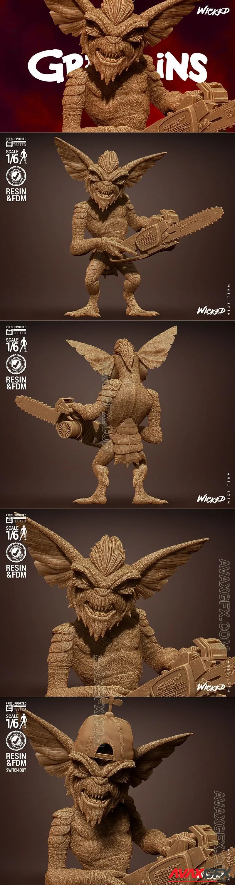 Wicked - Gremlins Stripe Sculpture - STL 3D Model