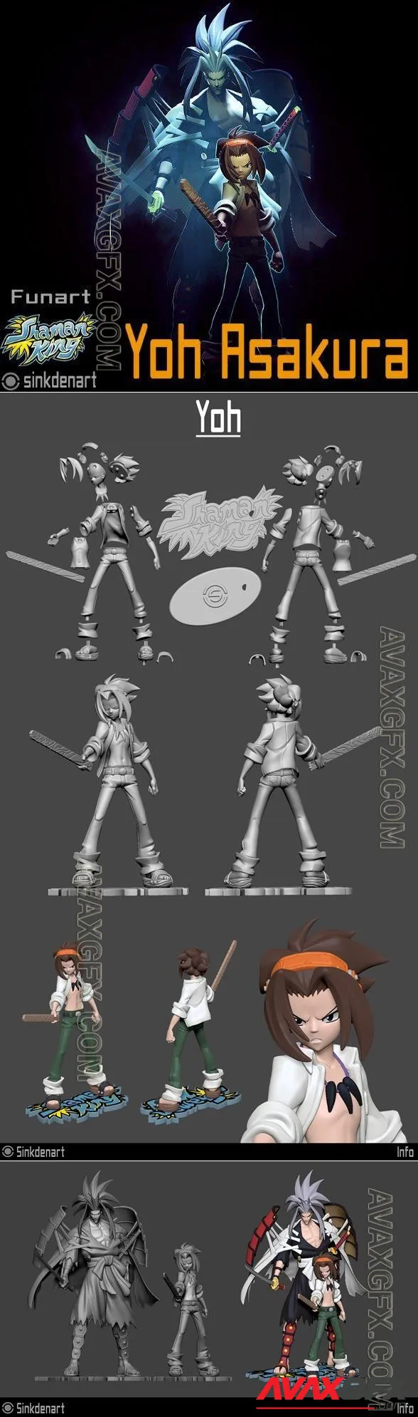 Shaman king Yoh Asakura - STL 3D Model