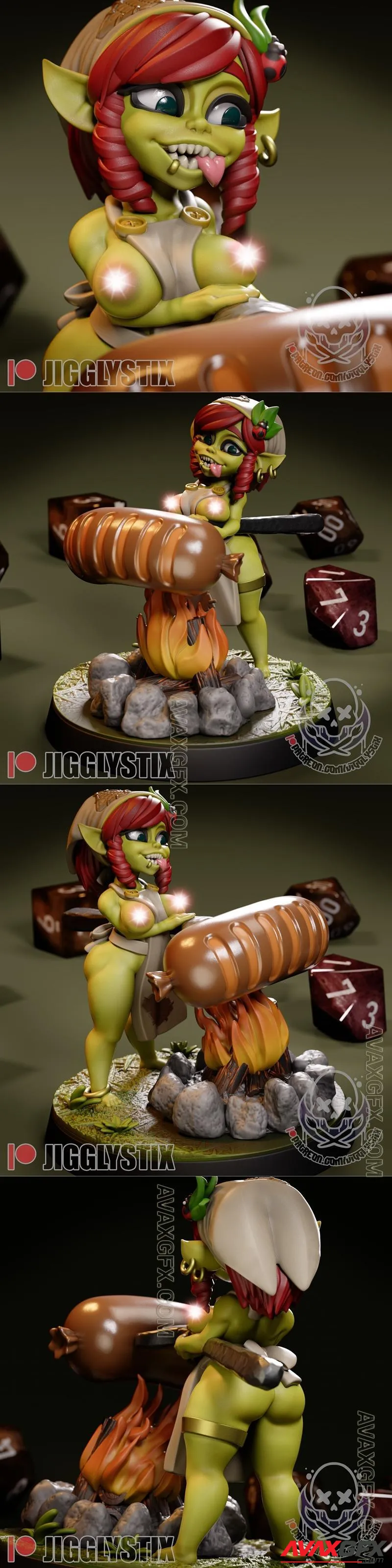 Jigglystix - Campfire Gobbo - STL 3D Model