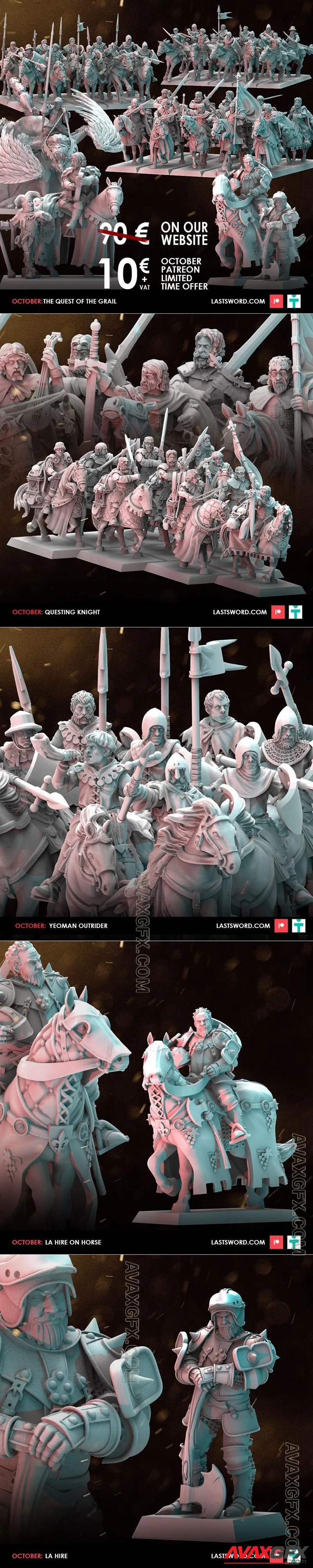 Last Sword Miniatures - Quest of the Grail Octubre 2023 - STL 3D Model