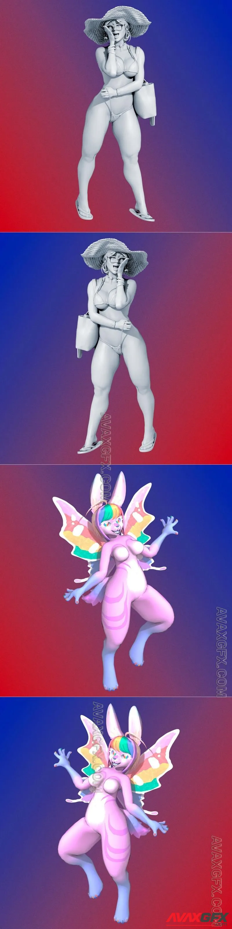 Ipanema Girl and Jolyne Vrchat Avatar - STL 3D Model