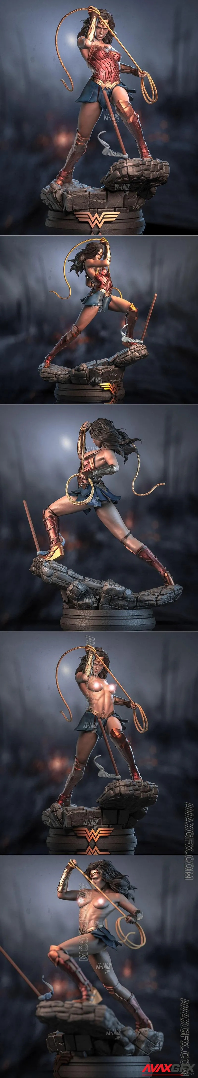 VX-Labs - Wonder Woman Battle - STL 3D Model