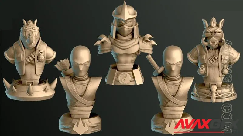 TMNT Villains Busts - STL 3D Model