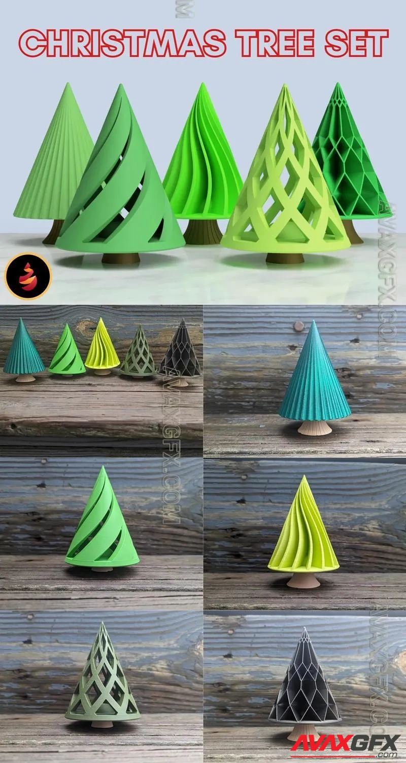 Christmas Tree Set - STL 3D Model