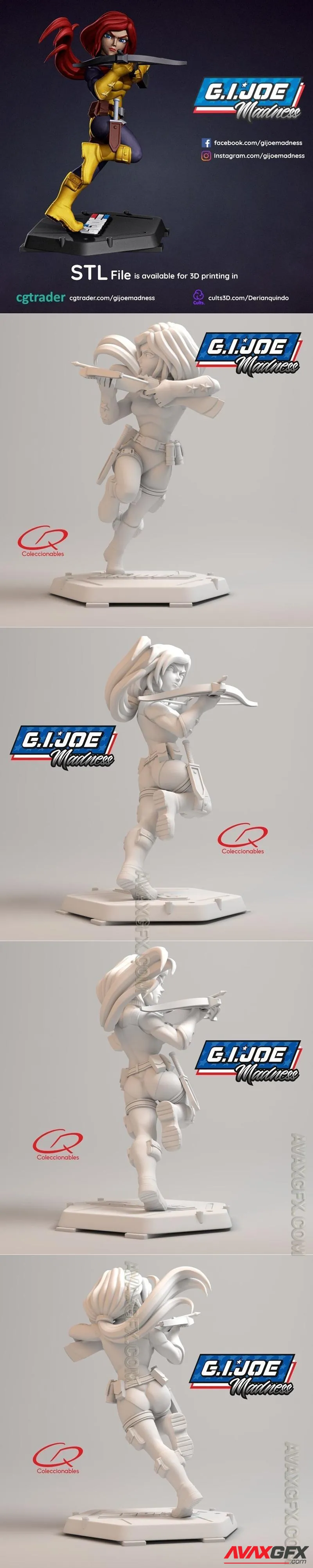 GI Joe - Scarlett Pose 3 - STL 3D Model