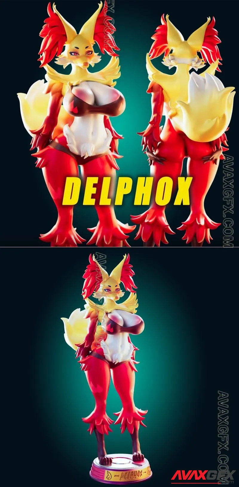 Officer Rhu - Delphox - STL 3D Model