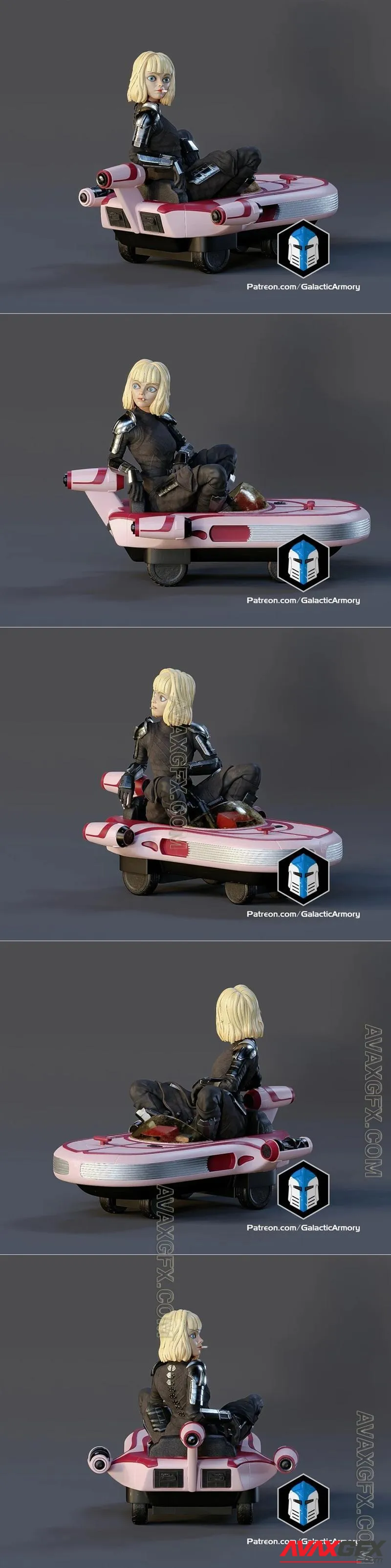 Shin Hati Figure - Riding Speeders Burning Heaters V2 - STL 3D Model