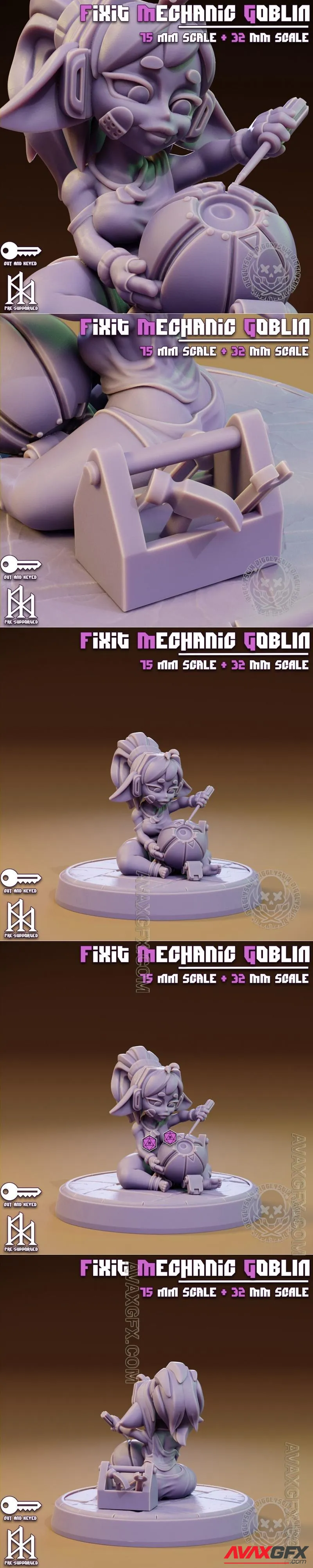 Jigglystix - Fixit Mechanic Goblin - STL 3D Model