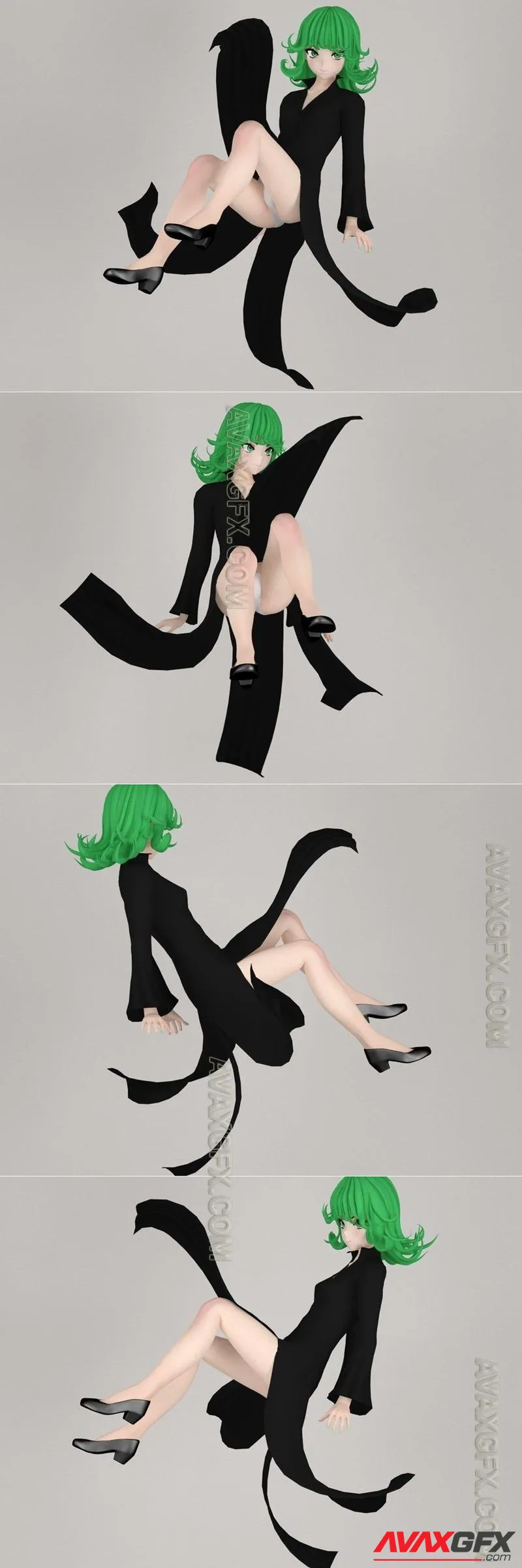 Tatsumaki anime girl pose 02 - STL 3D Model