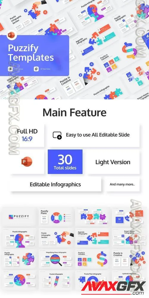 Puzzle Infographic PowerPoint Template